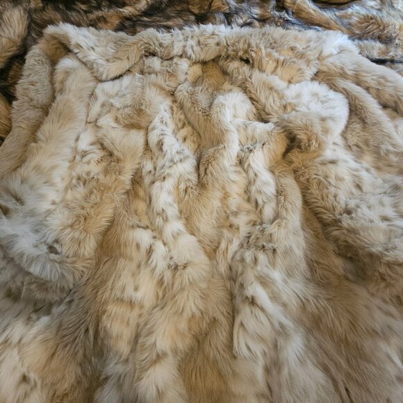 Vintage Pamela McCoy 2X Full Length Replica Snow Lynx Faux Fur Coat Wildcat - Picture 4 of 10